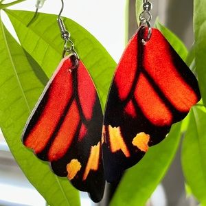 New Butterfly Wing Earrings Orange Yellow 🦋